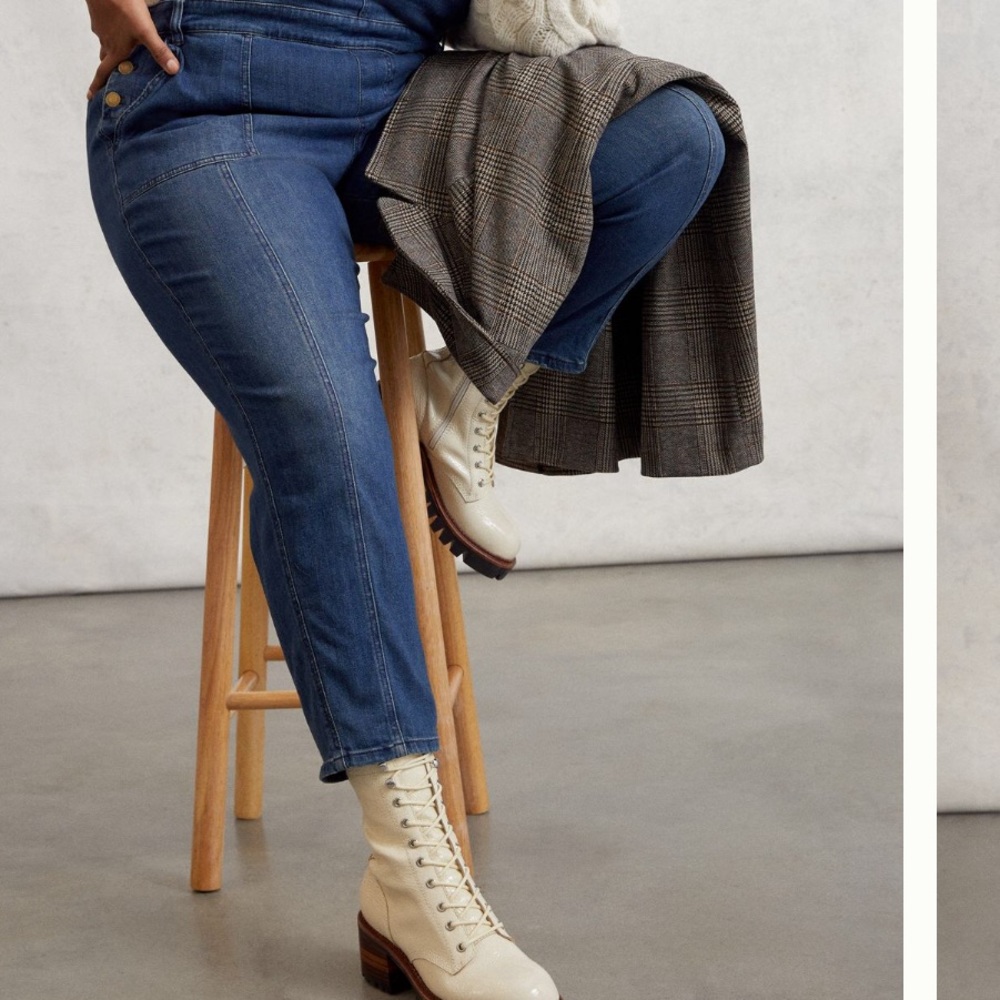 Anthropologie denim overalls med wash jean 28P NWTS - Picture 8 of 10